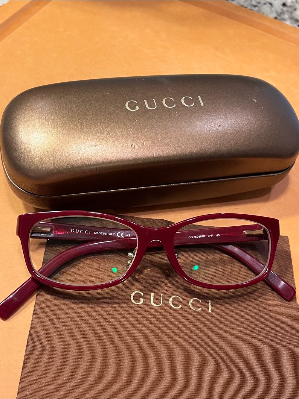 Gucci Women's Burgundy Cat-Eye Optical Frames